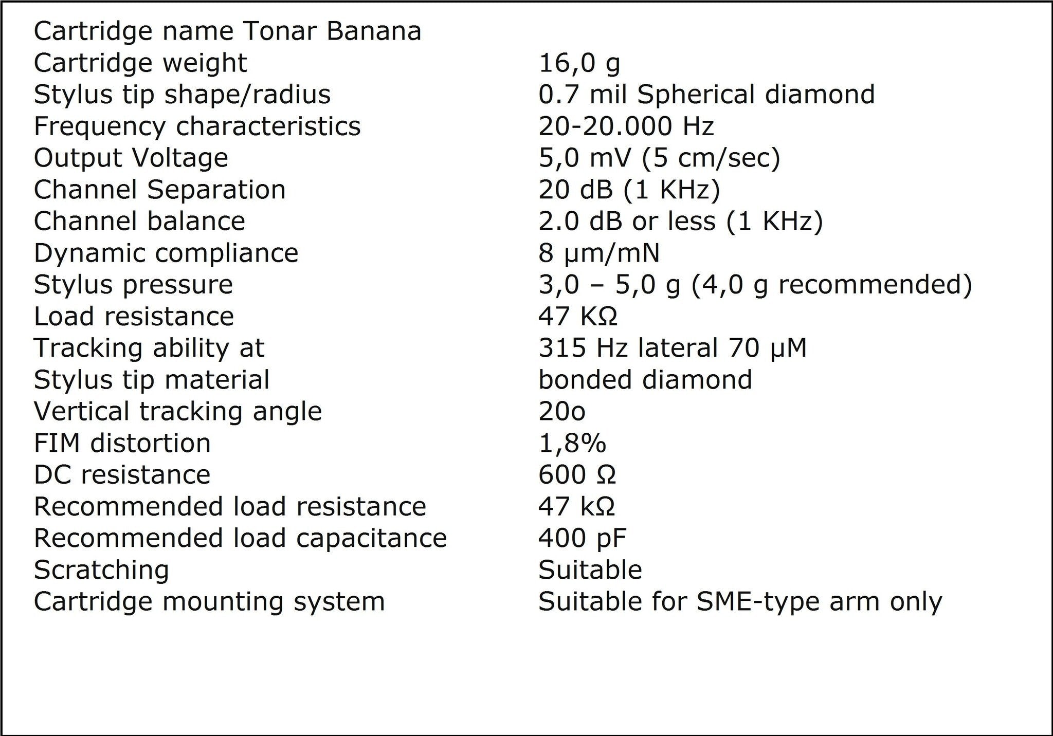 Tonar Banana DJ element met naald