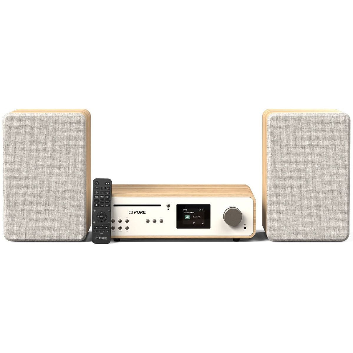 Pure Classic Stereo Katoen Wit/Eiken