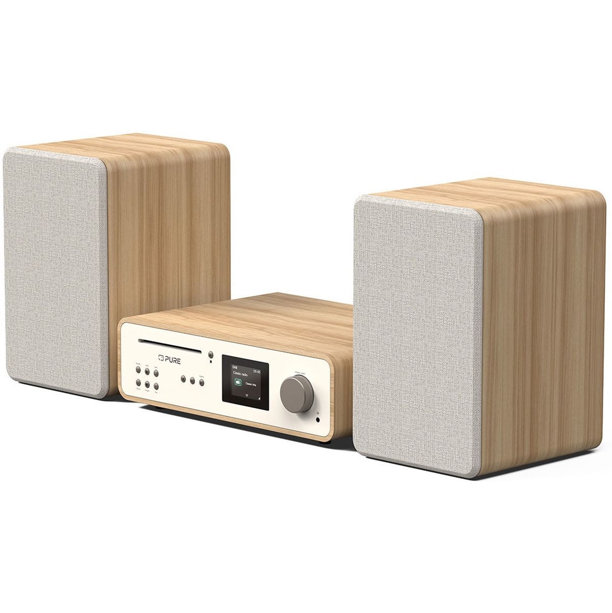 Pure Classic Stereo Katoen Wit/Eiken