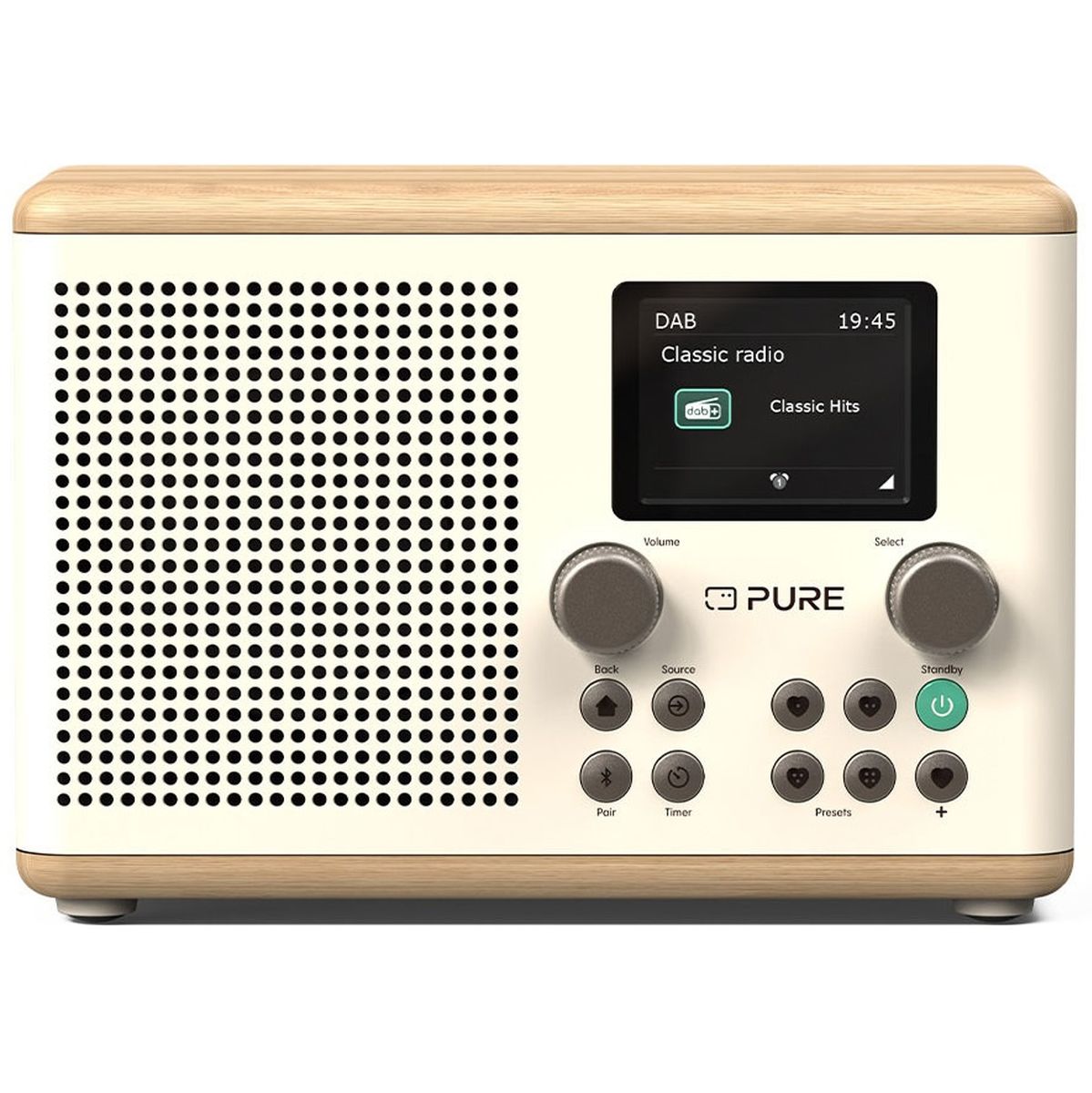 Pure Classic H4 Katoen Wit/Eiken Dab radio