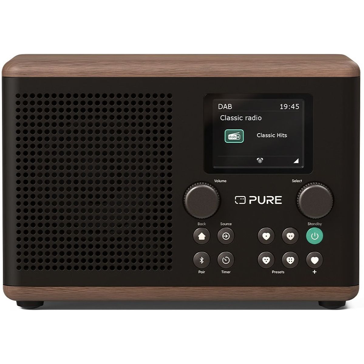 Pure Classic H4 Koffie Zwart/Walnoot Dab radio
