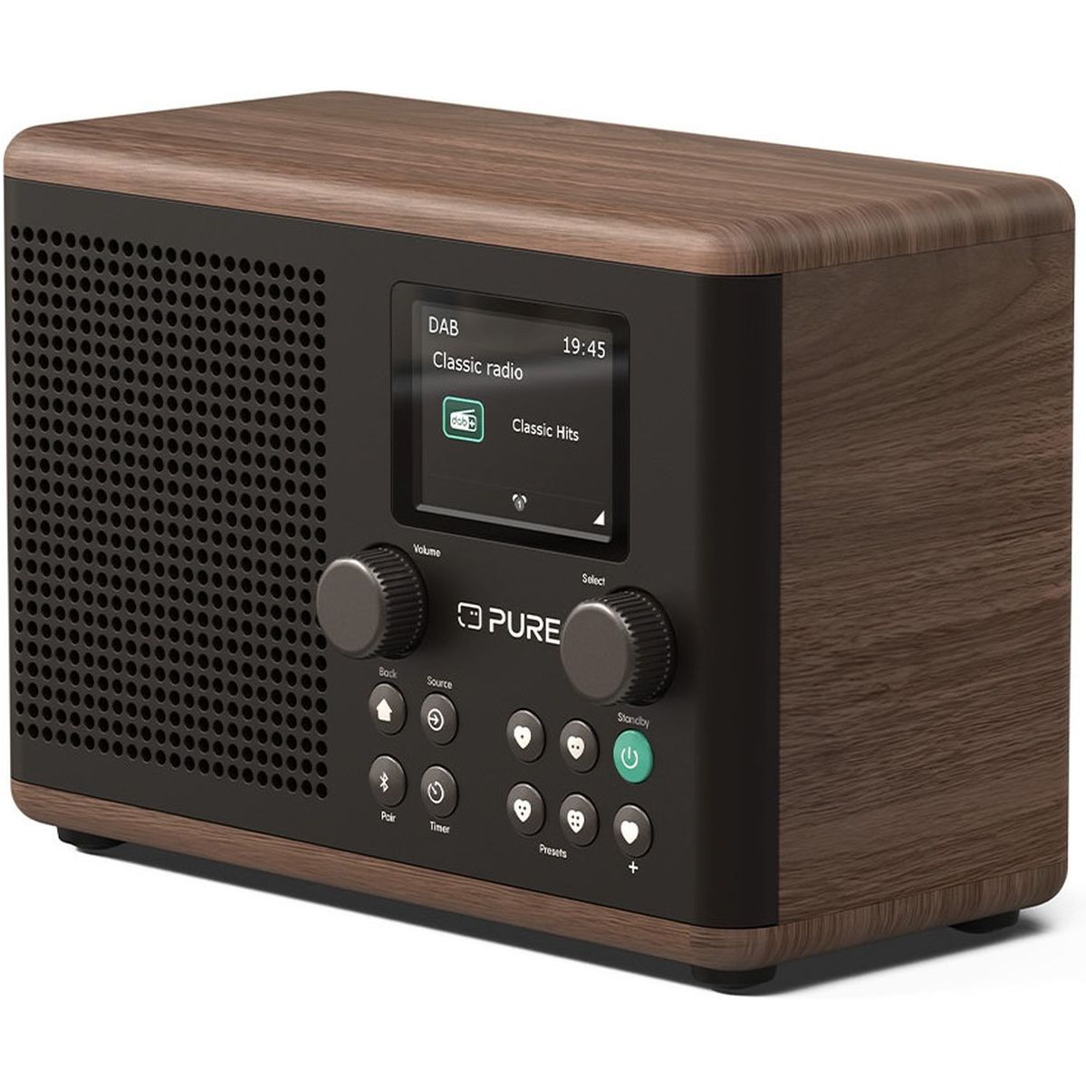 Pure Classic H4 Koffie Zwart/Walnoot Dab radio