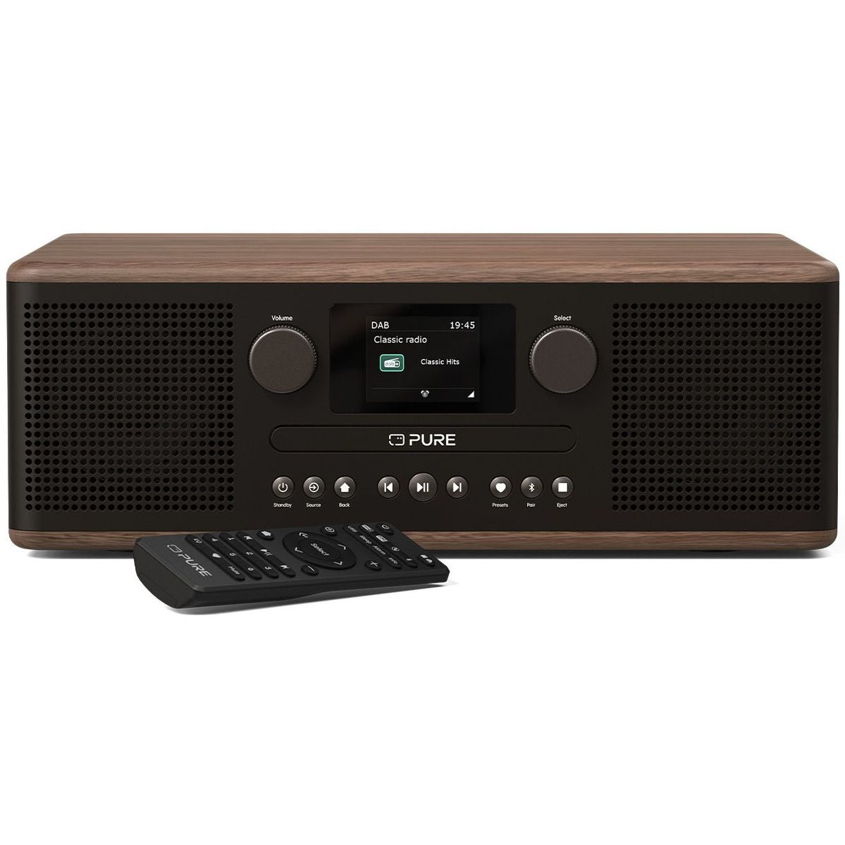 Pure Classic C-D6 Koffie Bruin/Walnoot Dab radio met cd-speler
