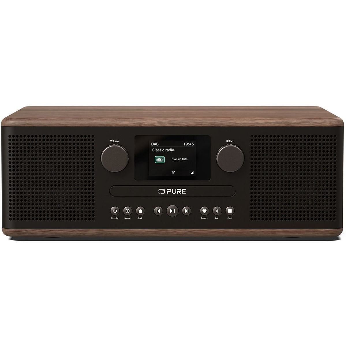 Pure Classic C-D6 Koffie Bruin/Walnoot Dab radio met cd-speler