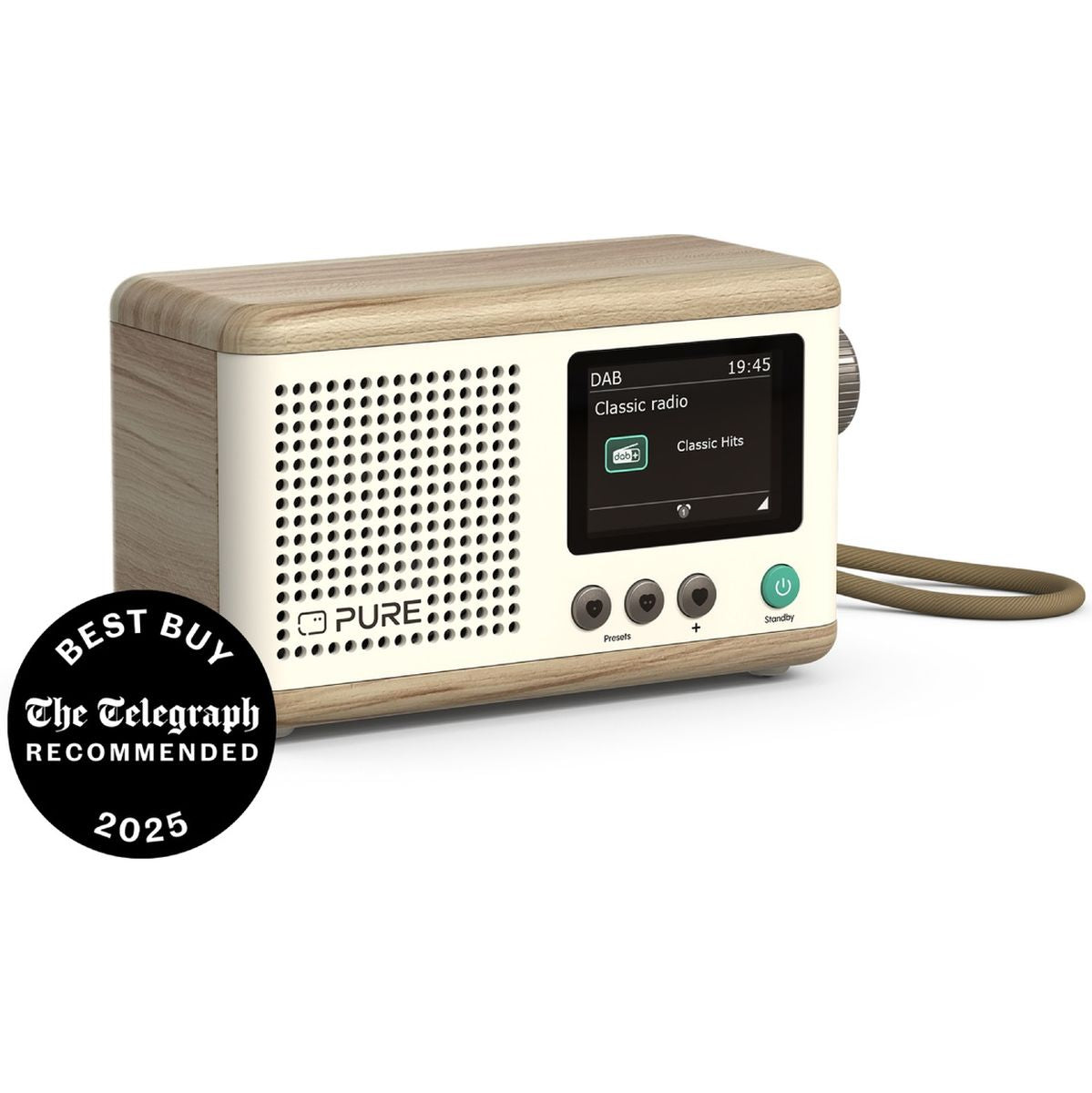 Pure Classic Mini Katoen Wit/Eiken Dab Radio