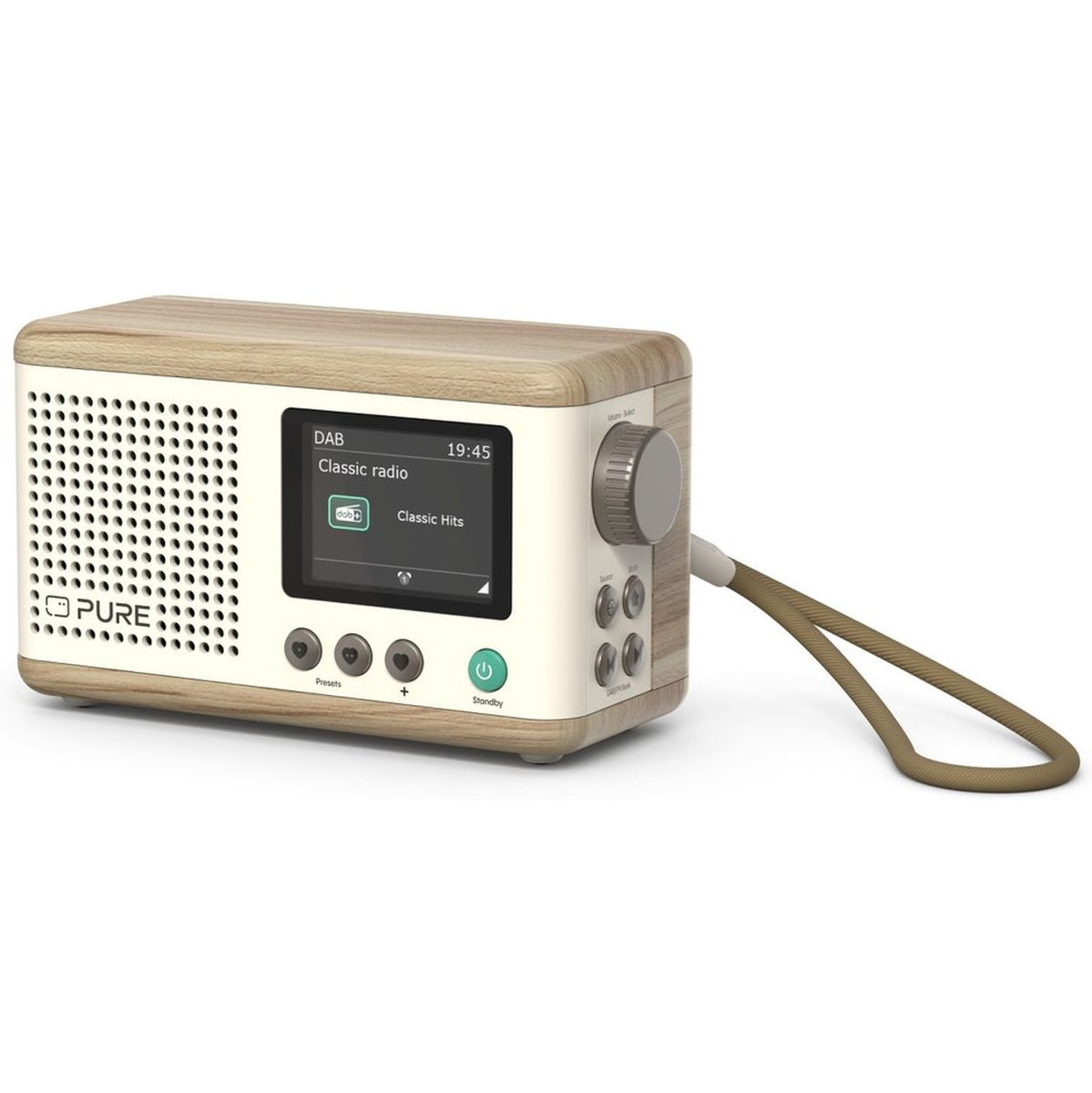 Pure Classic Mini Katoen Wit/Eiken Dab Radio