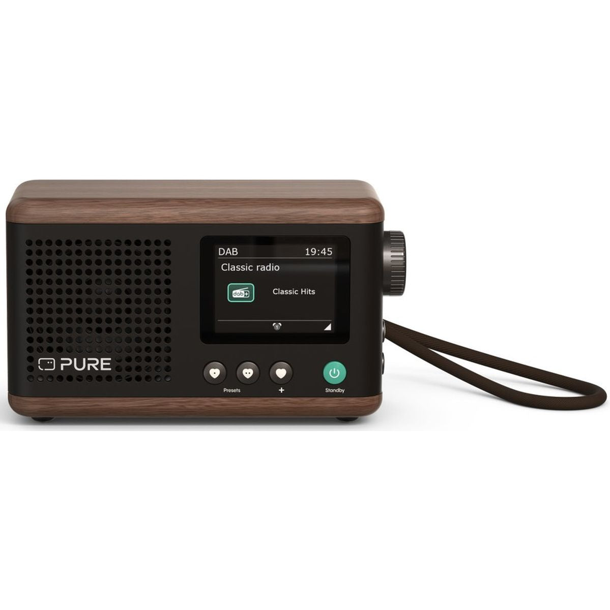 Pure Classic Mini Zwart/Walnoot Dap Radio