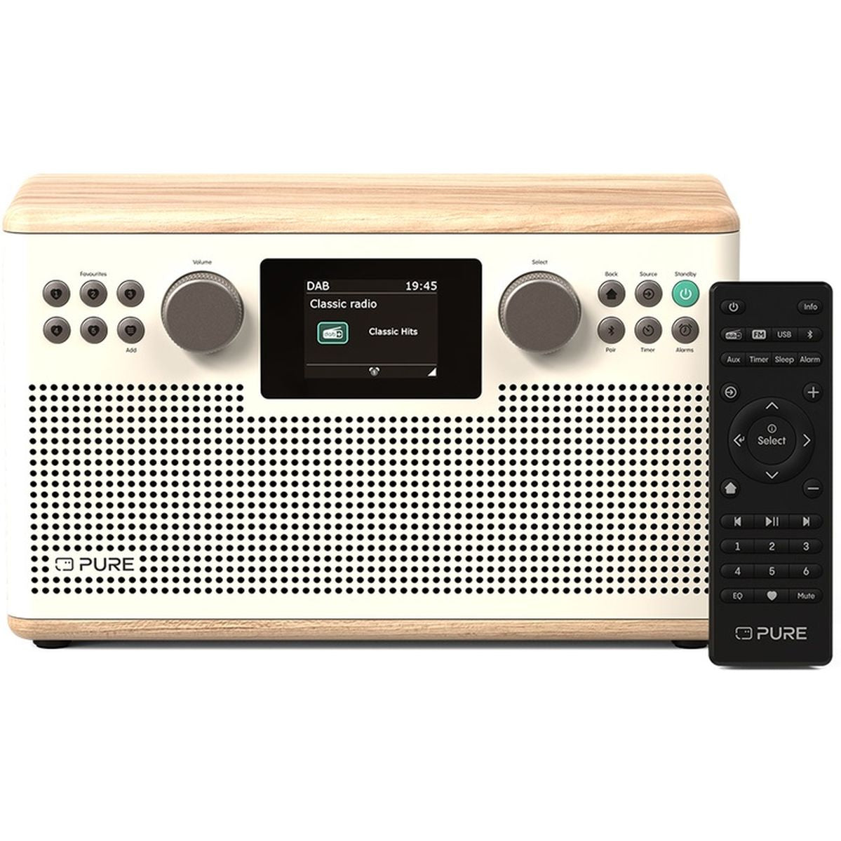 Pure Classic H6 Katoen Wit/Eiken Dab radio
