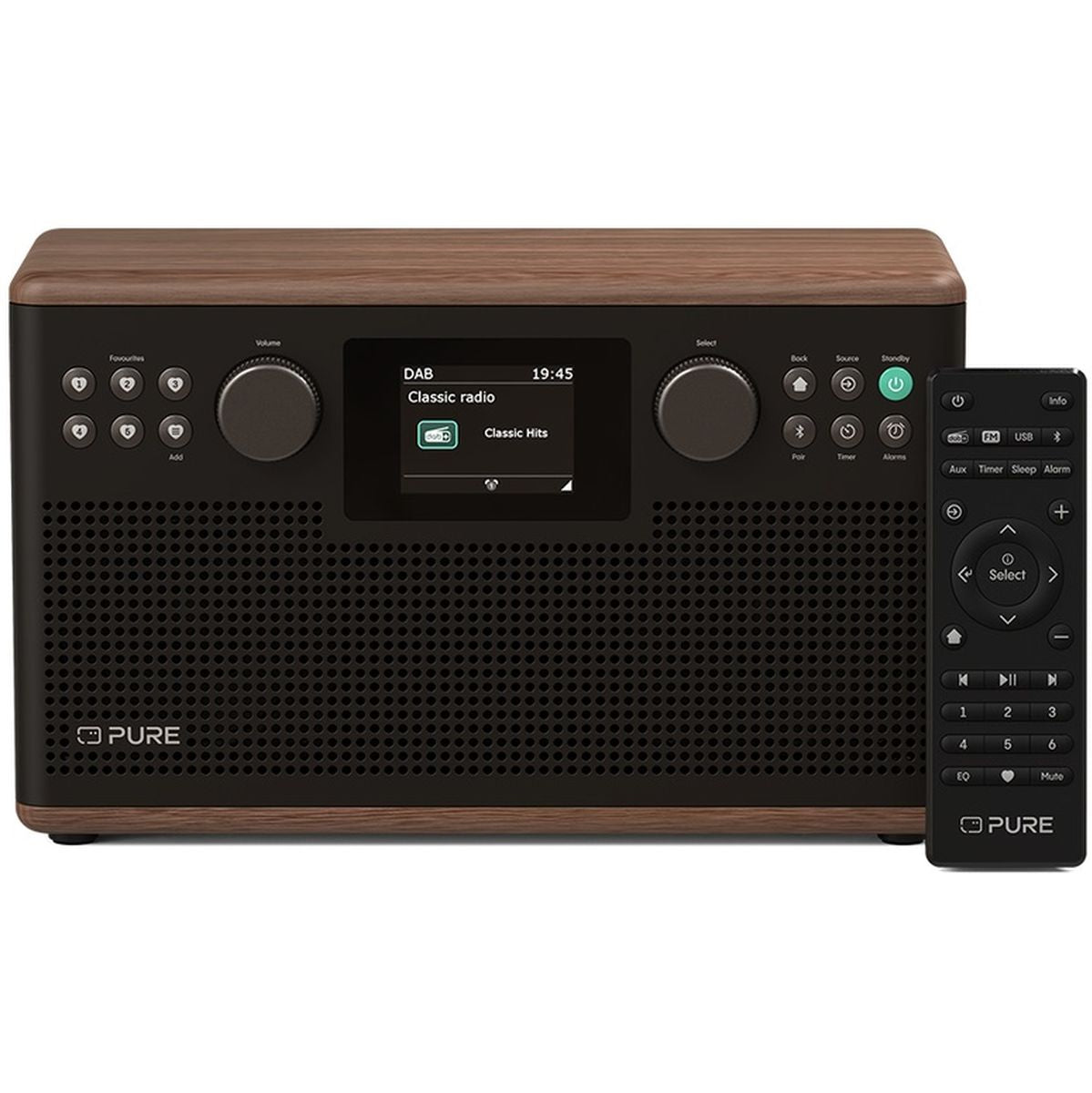 Pure Classic Koffie Bruin/Walnoot H6 Dab radio