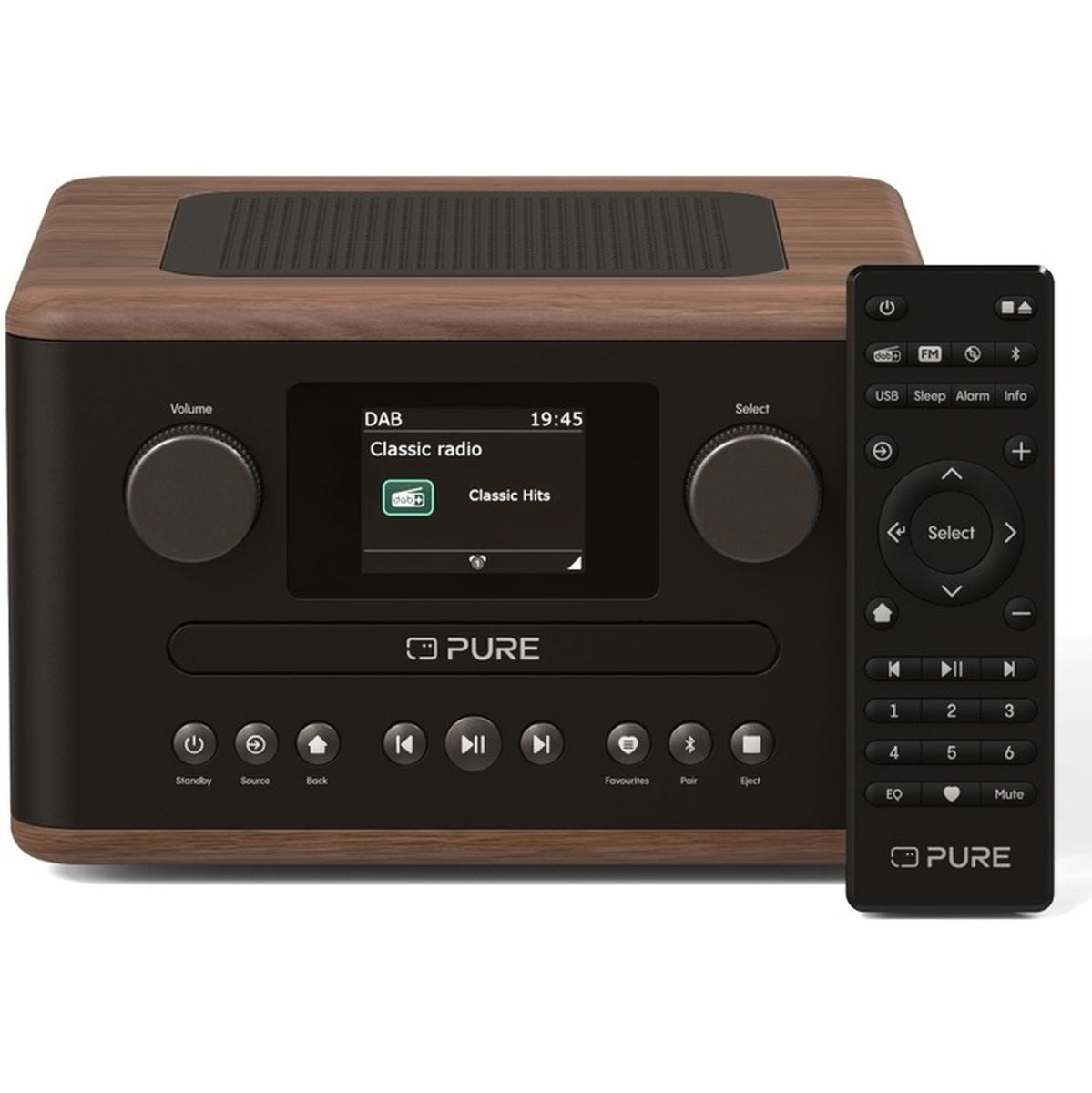 Pure Classic C-D4 Koffie Bruin/Walnoot Dab radio met cd-speler