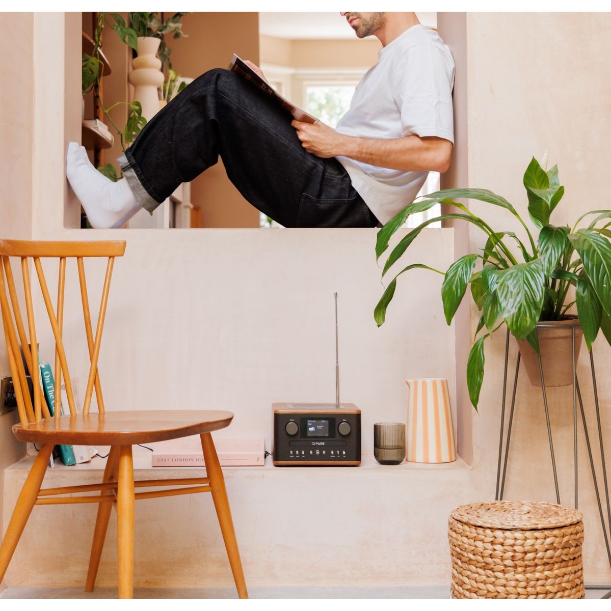 Pure Classic C-D4 Koffie Bruin/Walnoot Dab radio met cd-speler