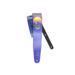 25RUN80 Outrun printed leren gitaar riem sunset