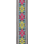 50TC00 Pad lock nylon gitaar riem parallel flowers