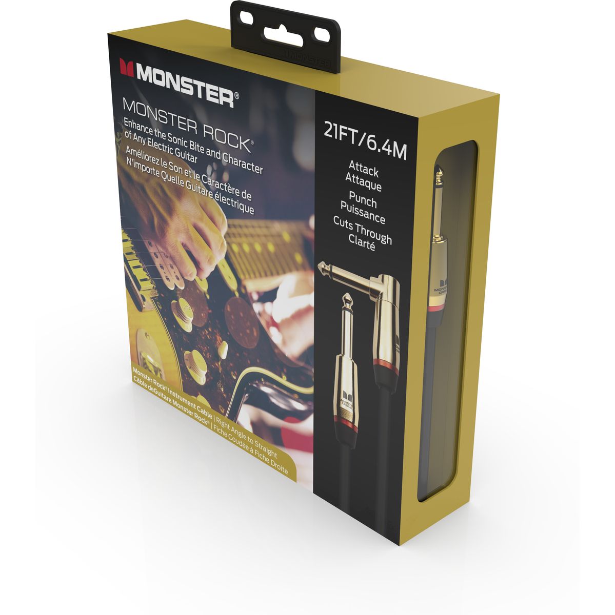 Monster Rock 21FT Instrument kabel haakse plug 6,4 meter
