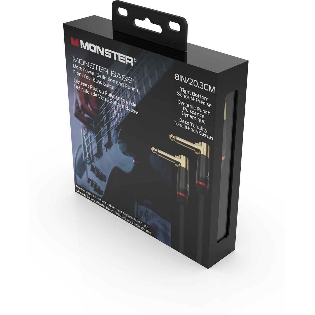 Monster Bass 8IN Instrument kabel haakse plug 20cm voor basgitaar