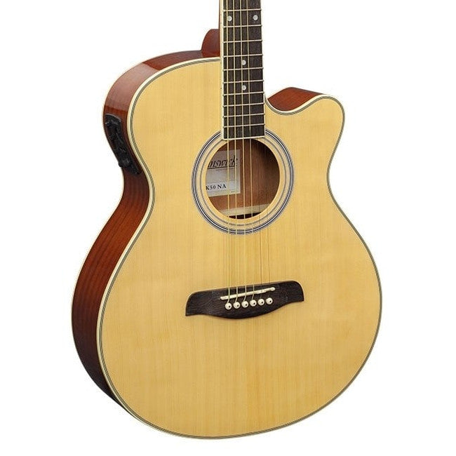 Brunswick BTK50 NAT akoestisch/elektrisch gitaar vooraanzicht body