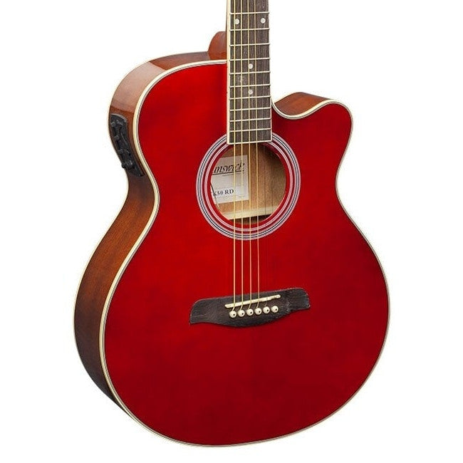 Brunswick BTK50 RD akoestisch/elektrisch gitaar vooraanzicht body