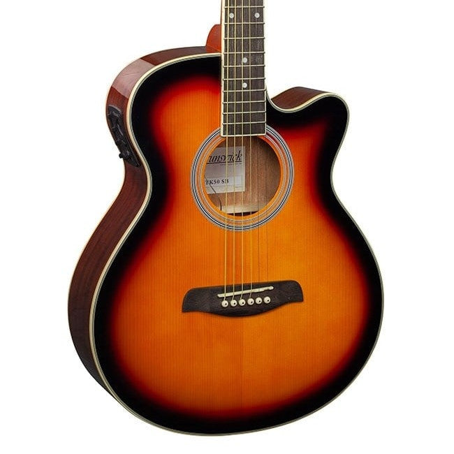 Brunswick BTK50 SB akoestisch/elektrisch gitaar vooraanzicht body