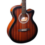 Brunswick BTK50 TB akoestisch/elektrisch gitaar vooraanzicht body