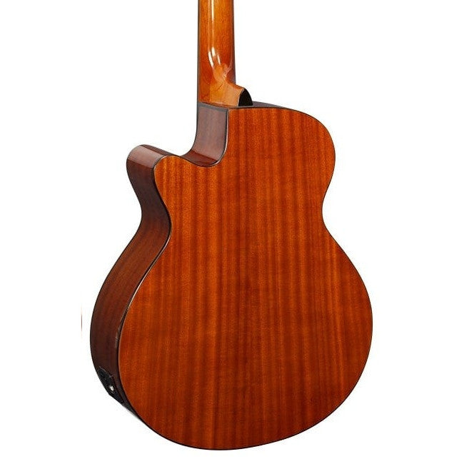 Brunswick TBJBA BK akoestisch basgitaar achteraanzicht body