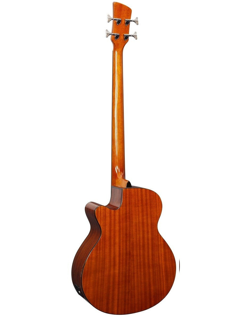 Brunswick TBJBA NAT akoestisch basgitaar achteraanzicht