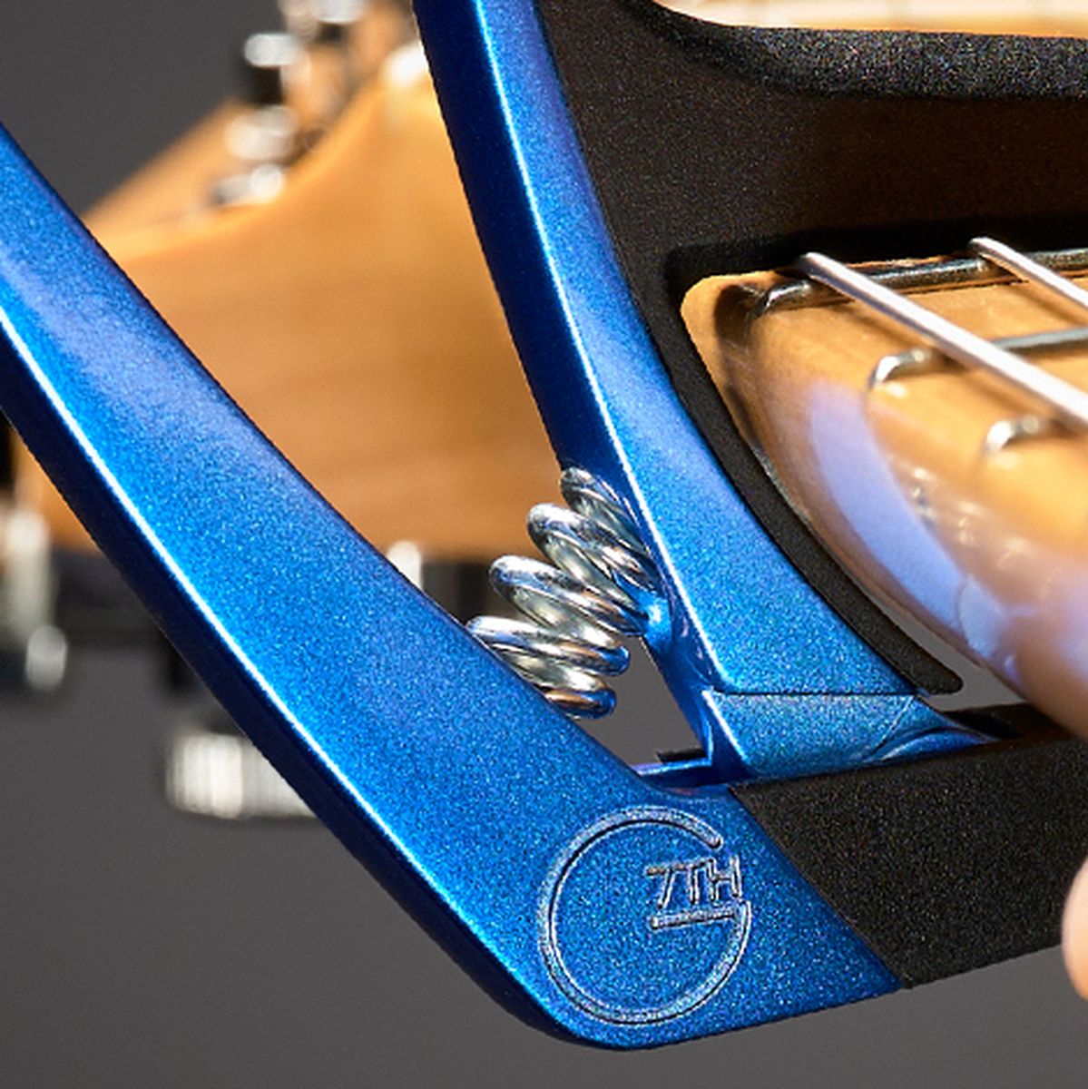 Nashville gitaar capo voor stalen snaren (akoestisch/elektrisch), blauw