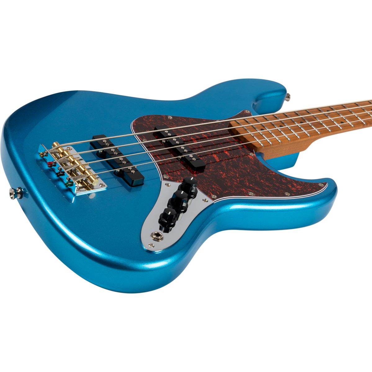 Jet JJB-300 LPB 4-snarige basgitaar schuin aanzicht body