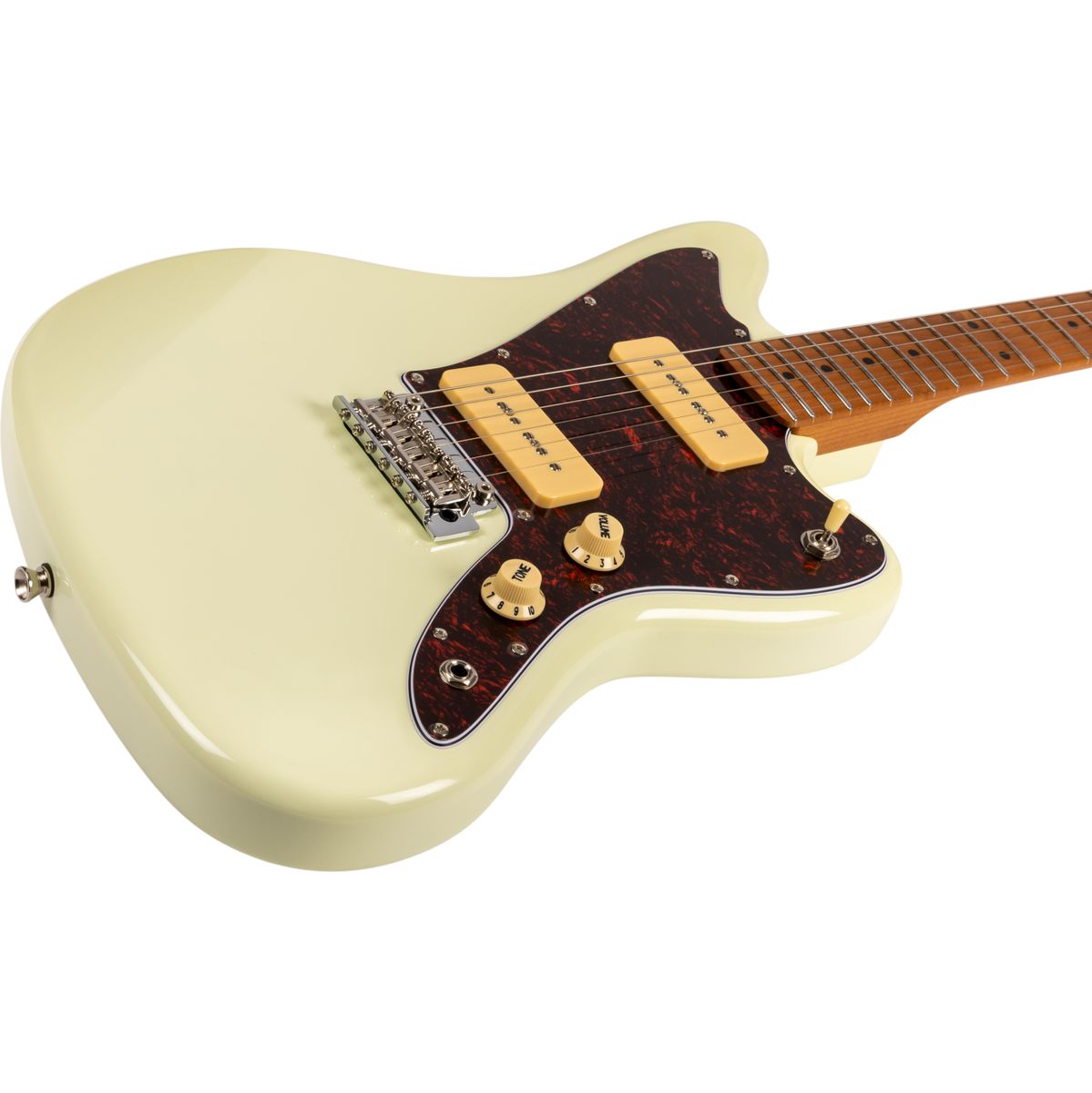 Jet JJ-300 P90 OW elektrisch gitaar schuin aanzicht body