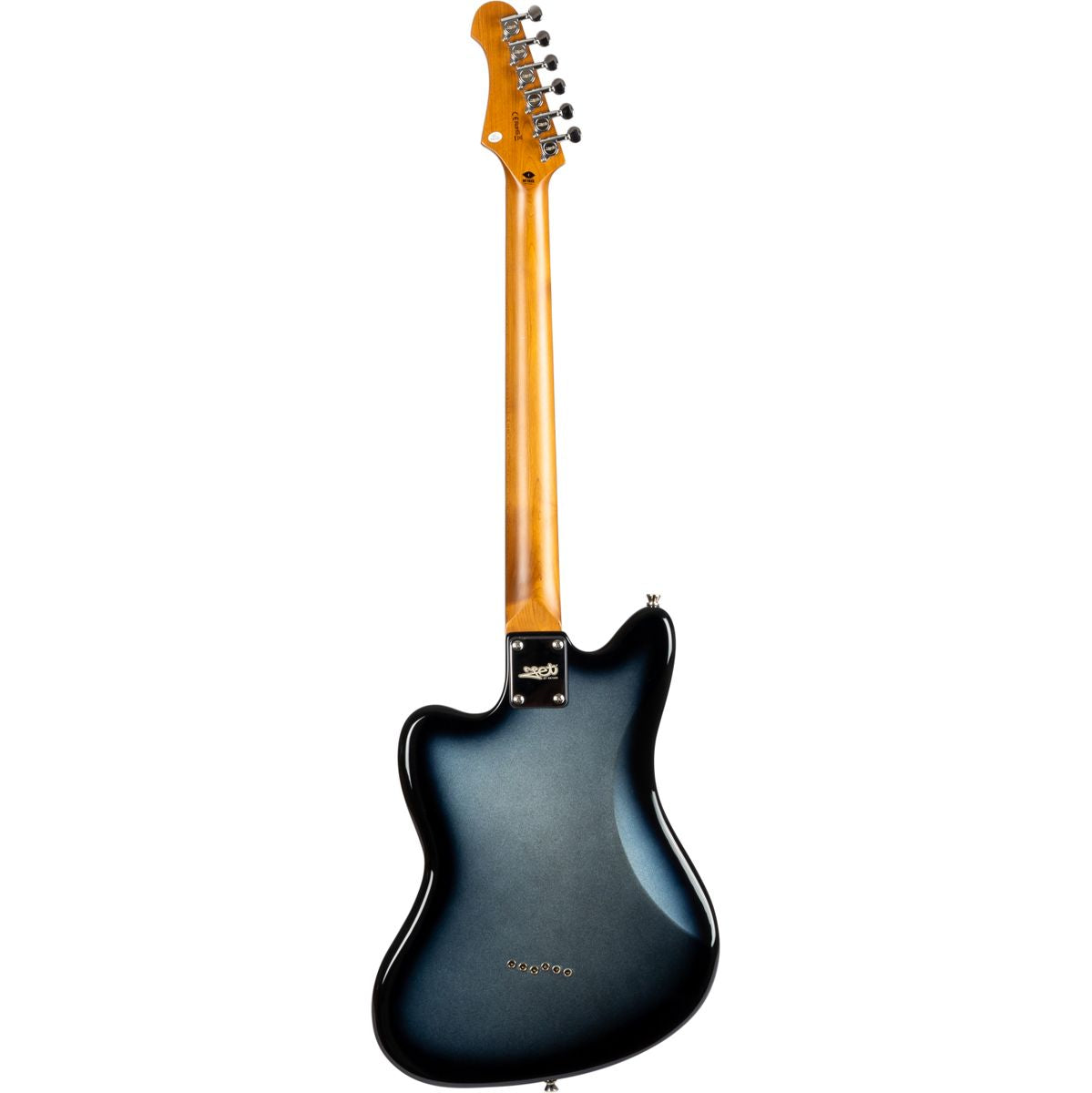 Jet JJ-350 baritone moonburst elektrisch gitaar achteraanzicht