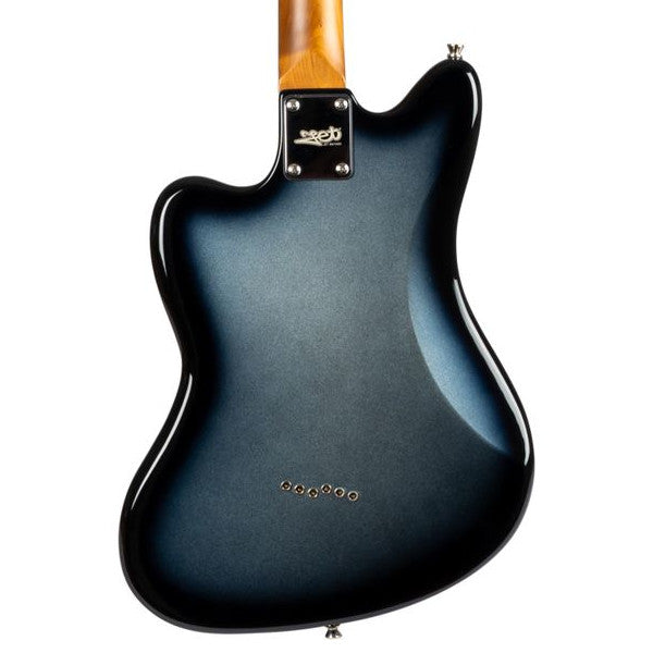 Jet JJ-350 baritone moonburst elektrisch gitaar achteraanzicht body