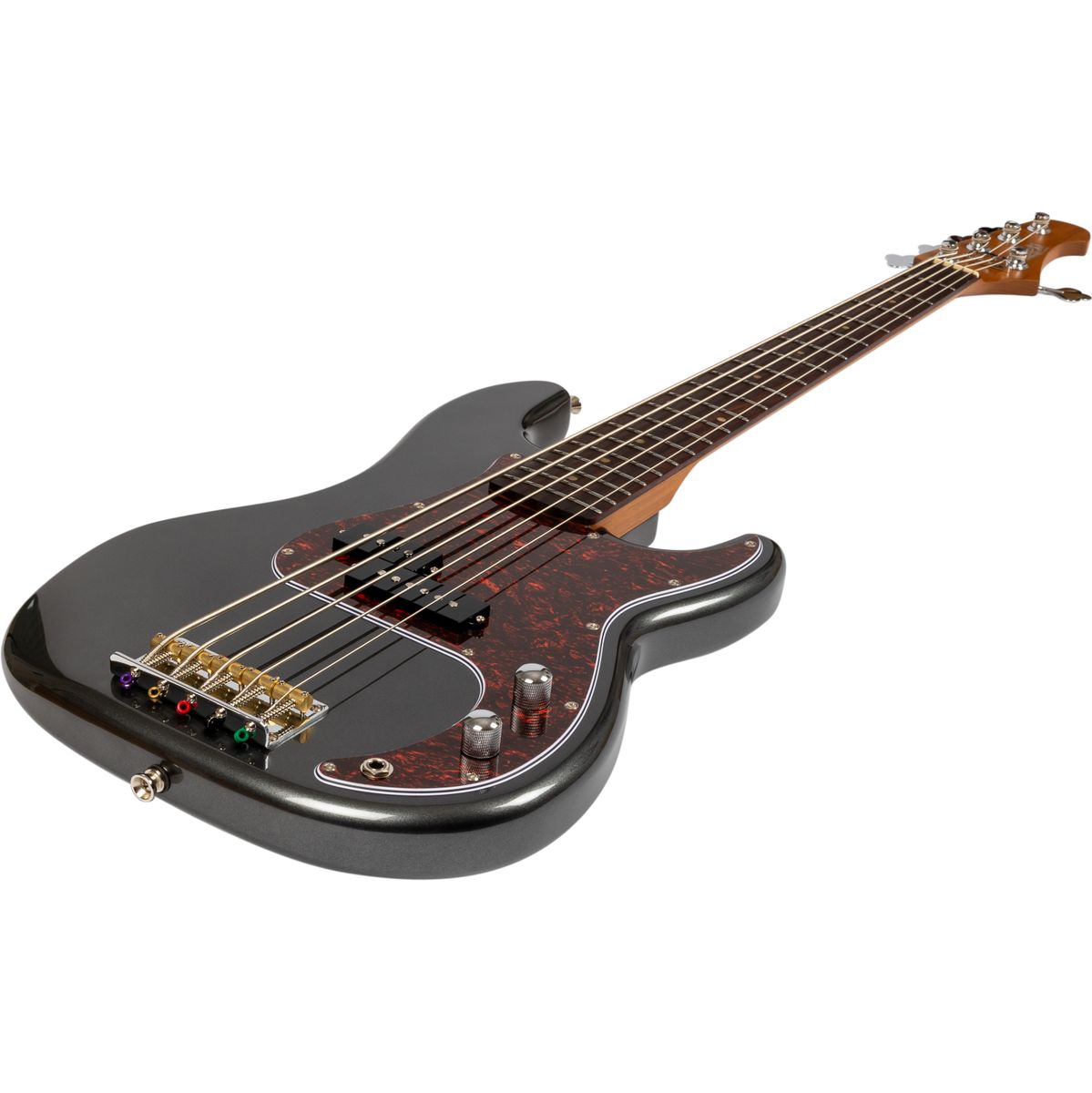 Jet JPB-305 CRC 5-snarig basgitaar schuin aanzicht