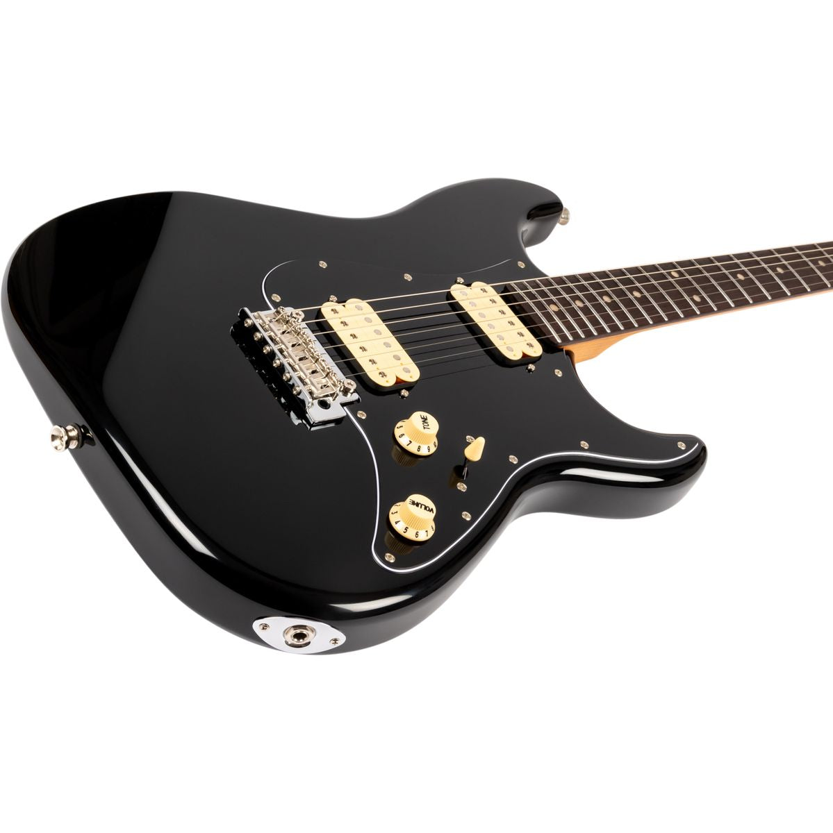 Jet JS-400 BKR H elektrisch gitaar schuin aanzicht body