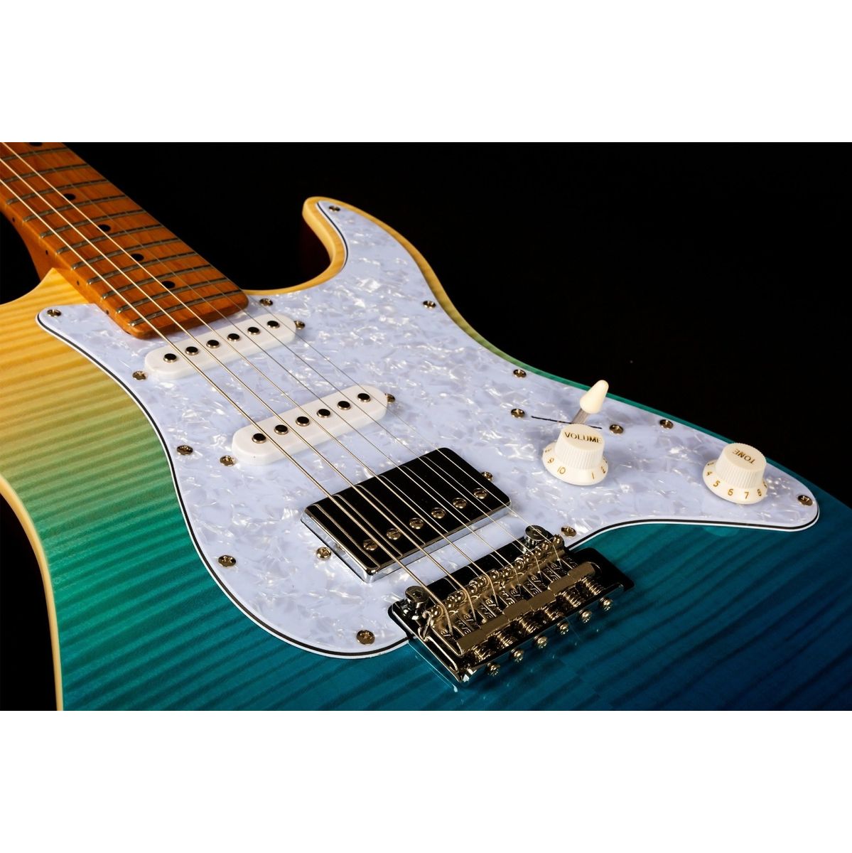 Jet JS-450 TBL elektrisch gitaar schuin aanzicht body