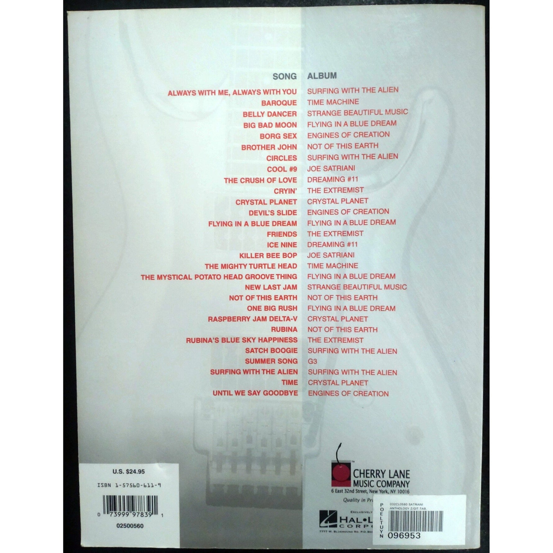 Cherry Lane Music Company Joe Satriani - Anthology - Gitaar met tablatuur