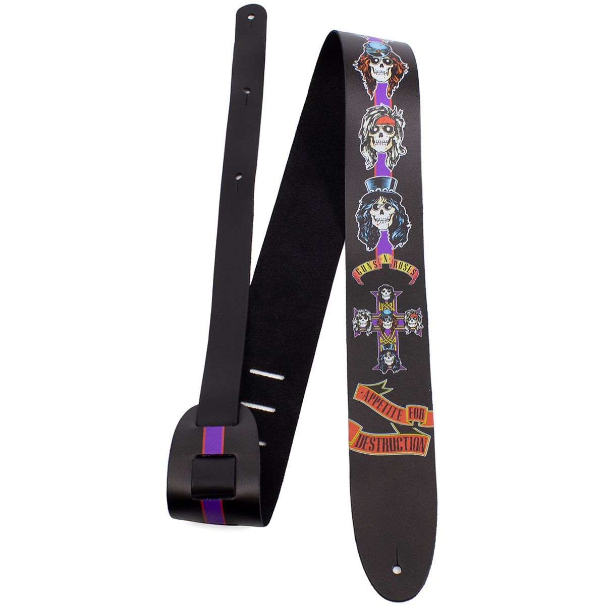 11008 2,5 inch Guns And Roses Appetite For Destruction Leren gitaar riem