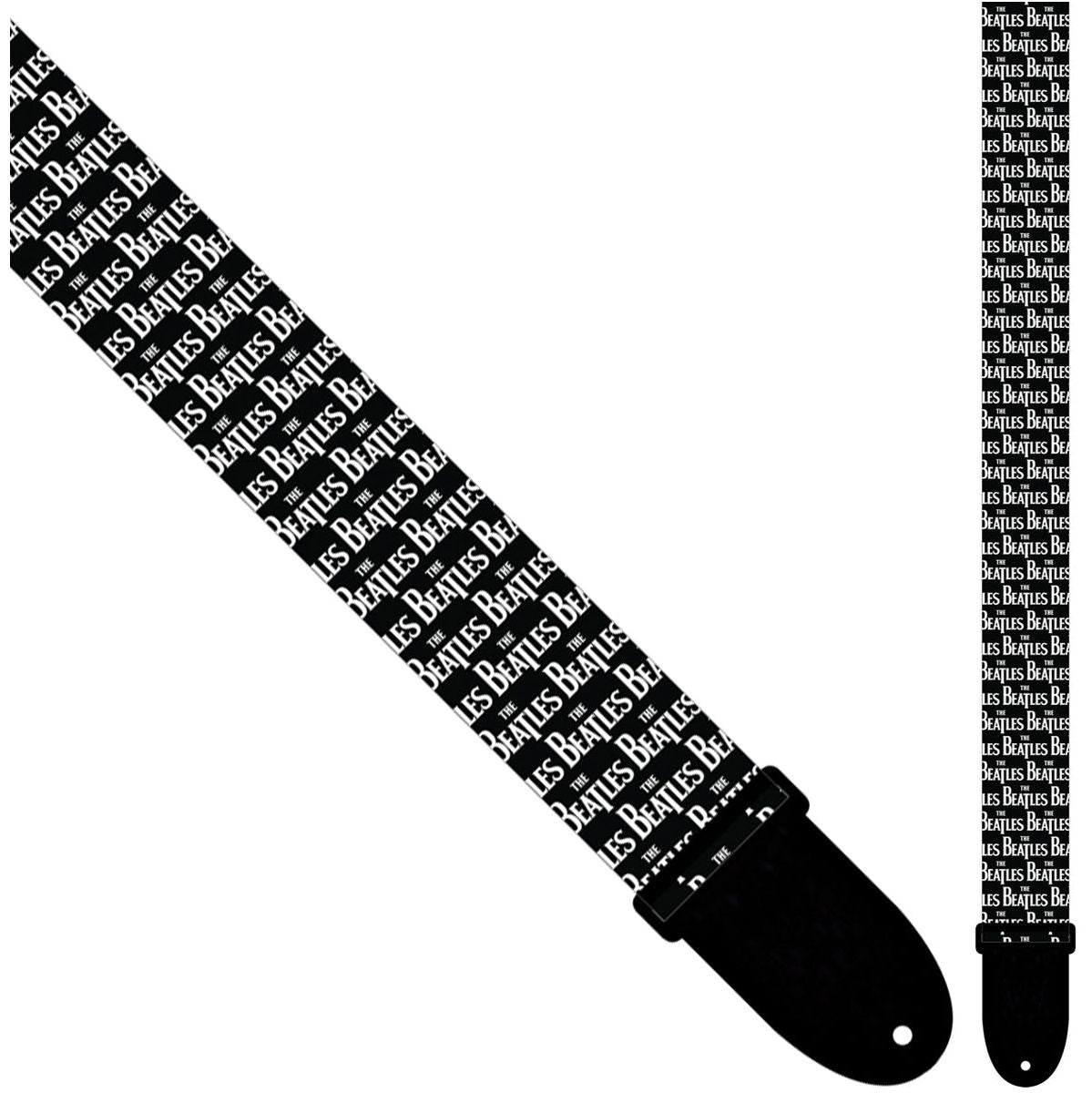 6103 The Beatles 2 inch Poly gitaar riem - Whiteblack Logo