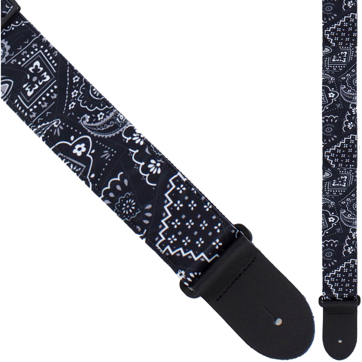 2 inch Black Bandana Fabricu gitaar riem