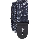 2 inch Black Bandana Fabricu gitaar riem