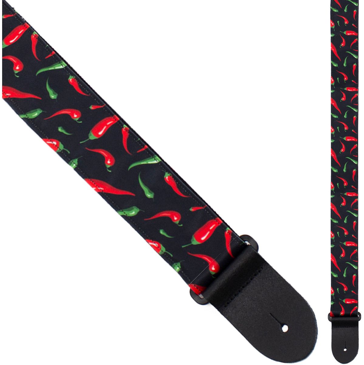 2 inch Red Peppers Fabricu gitaar riem