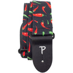 2 inch Red Peppers Fabricu gitaar riem