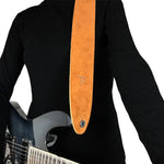 2,5 inch Natural Suede gitaar riem