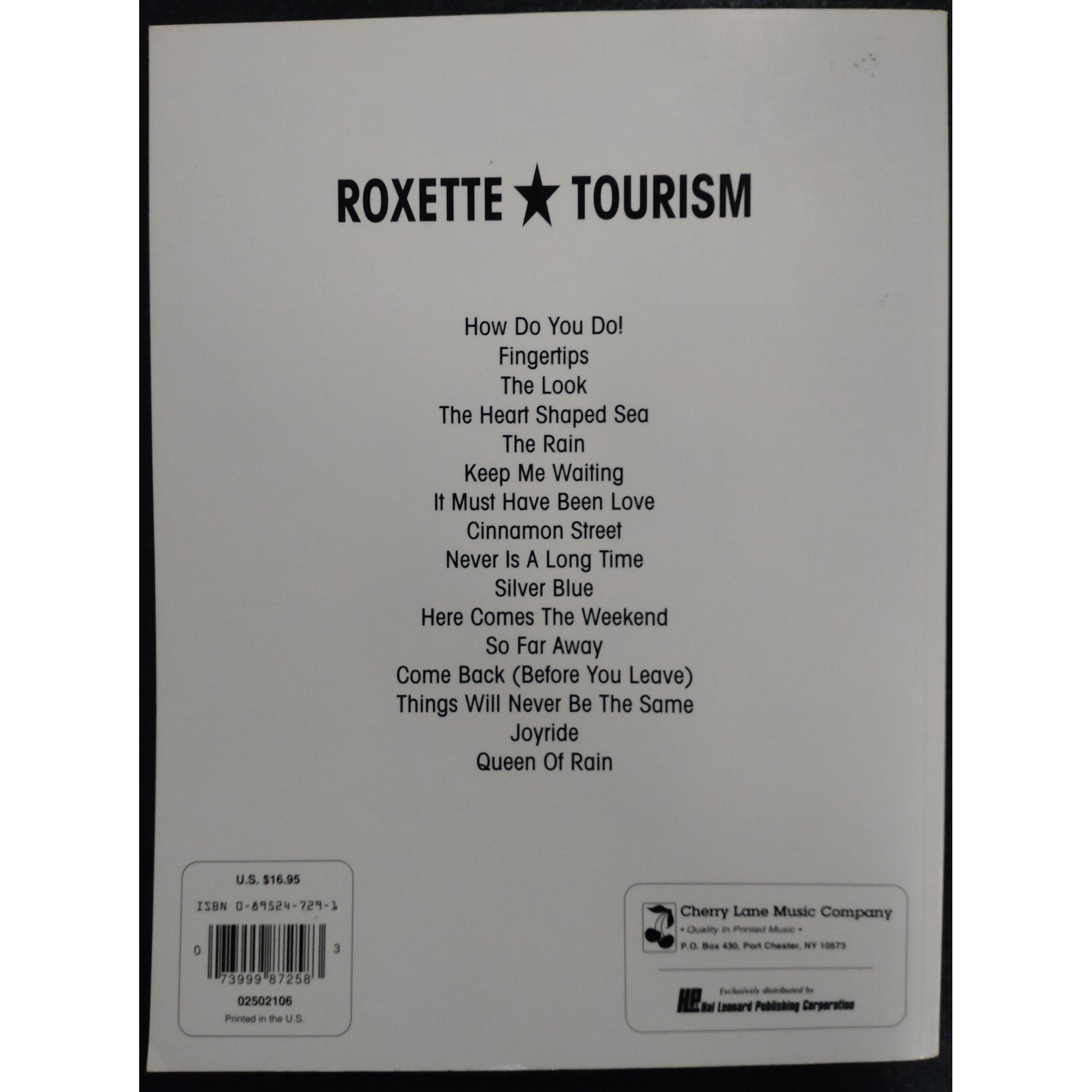 Cherry Lane Music Company Roxette - Tourism - Piano, Zang en Gitaar