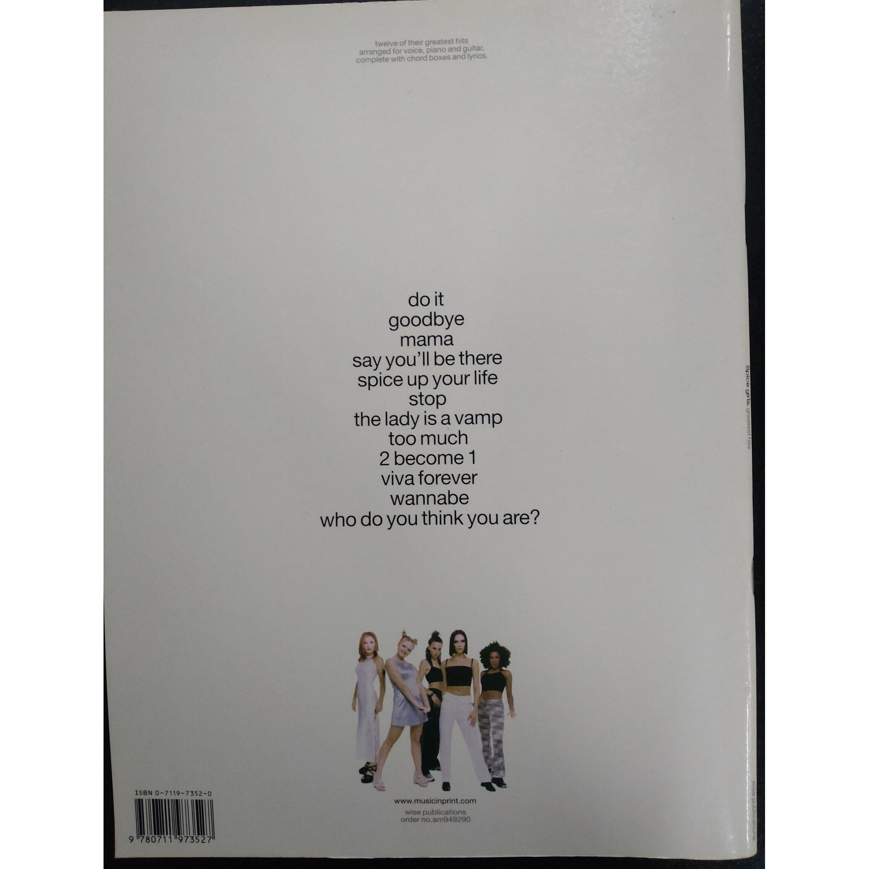 Wise Spice Girls - greatest hits - Piano, Vocals and Guitar