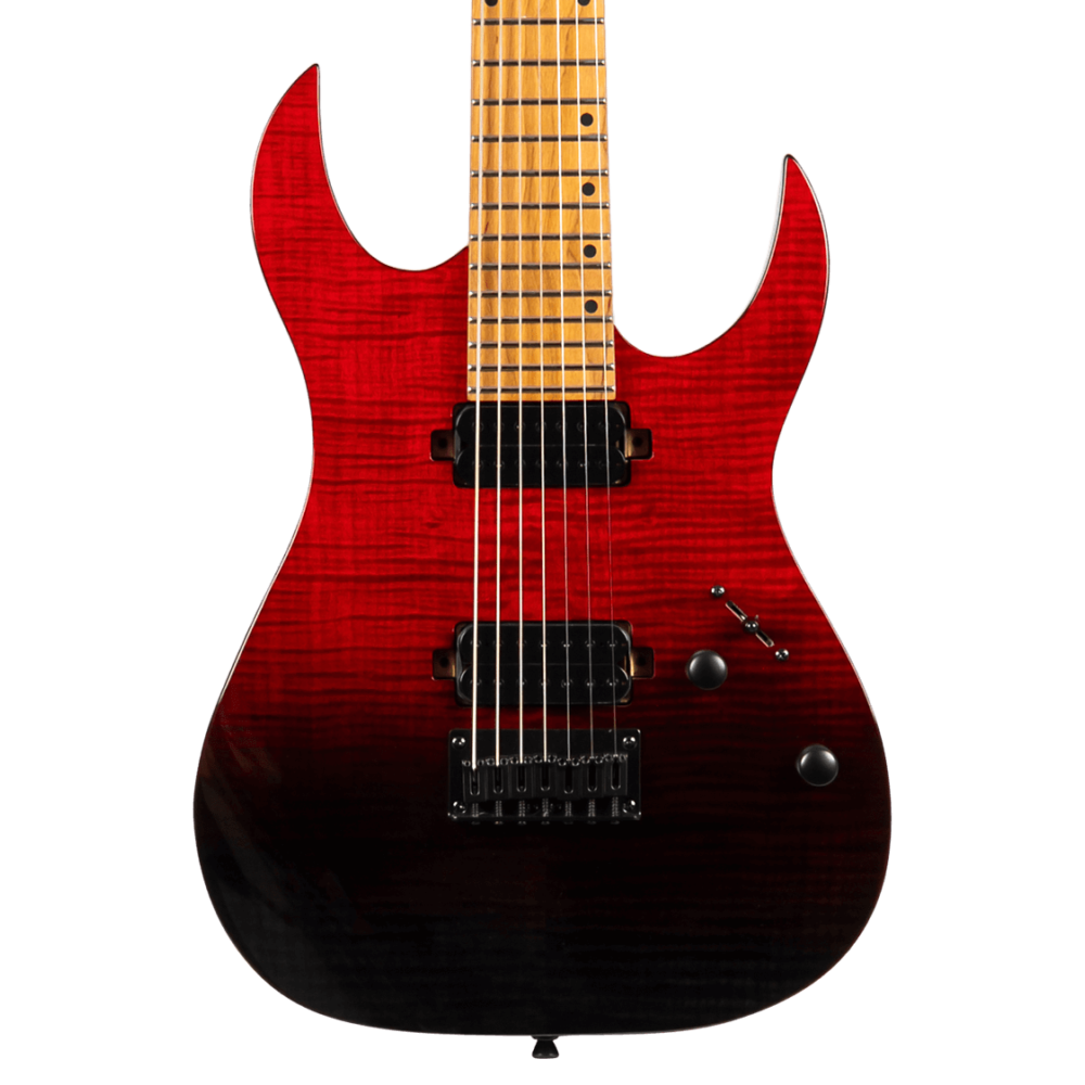 Spira S457 TRD 7-snarig elektrisch gitaar vooraanzicht body