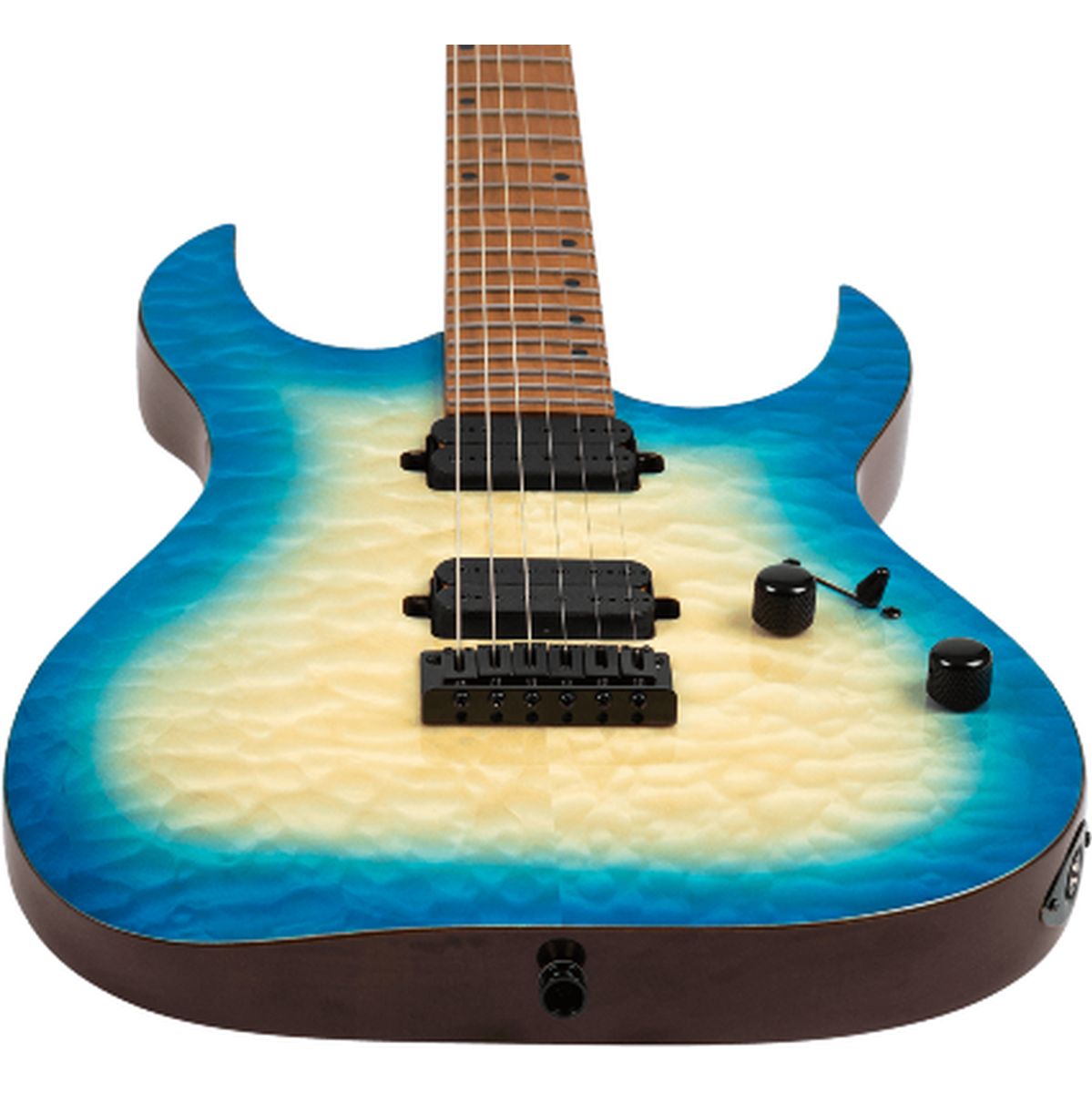 Spira S-500 QAB elektrisch gitaar body aanzicht schuin van onderen