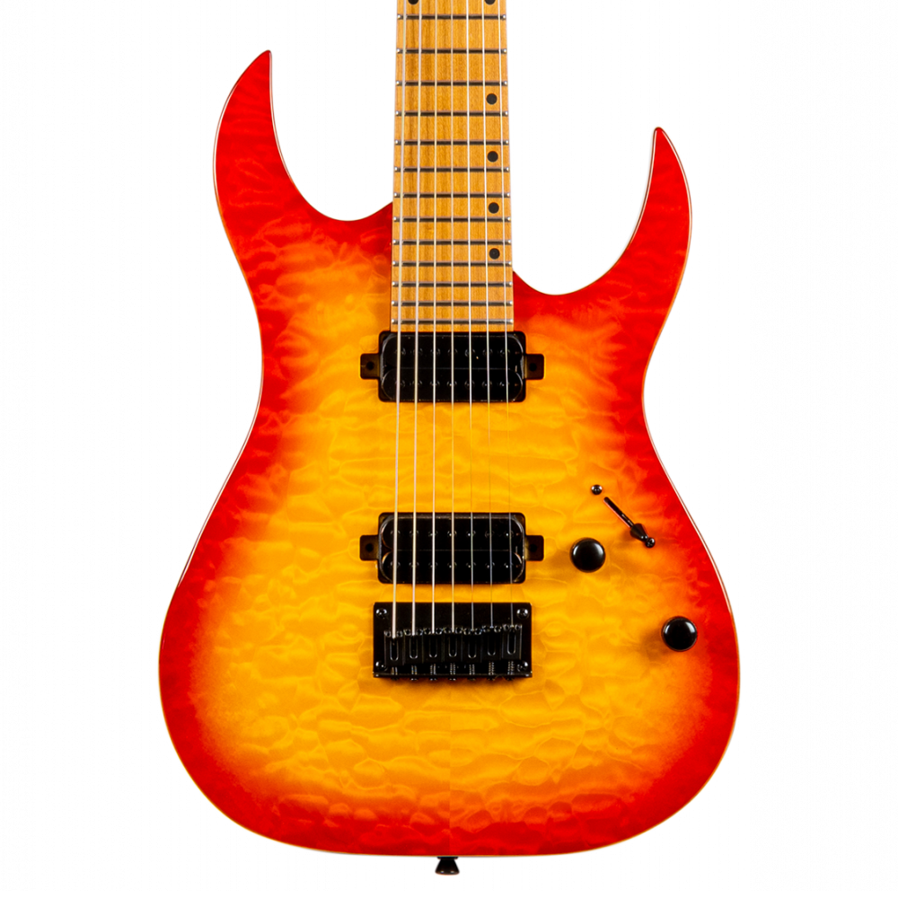 Spira S-507 QFB 7-snarig elektrisch gitaar vooraanzicht body