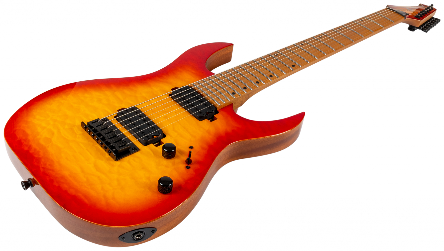 Spira S-507 QFB 7-snarig elektrisch gitaar schuin aanzicht
