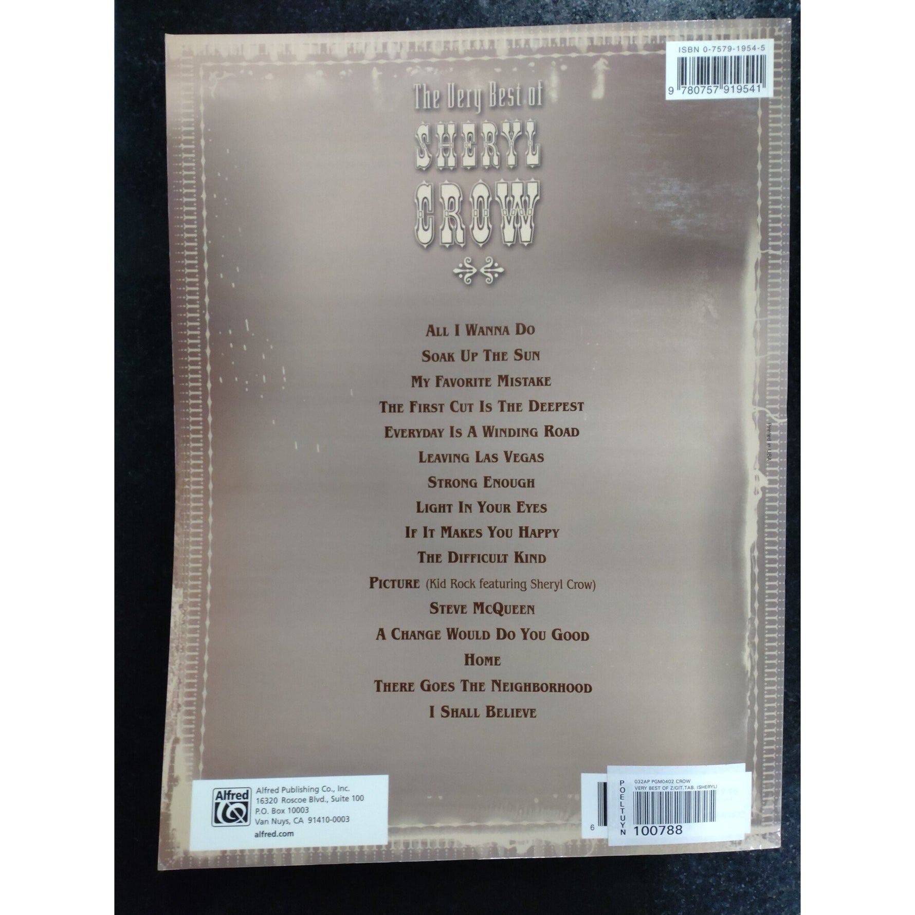 Alfred The very best of Sheryl Crow - Guitar and Vocals