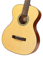 Valencia VA434 klassiek gitaar aanzicht body schuin