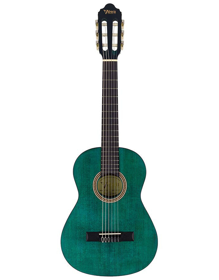 Valencia VC202 TBU 1/2 klassiek gitaar aanzicht recht van voren